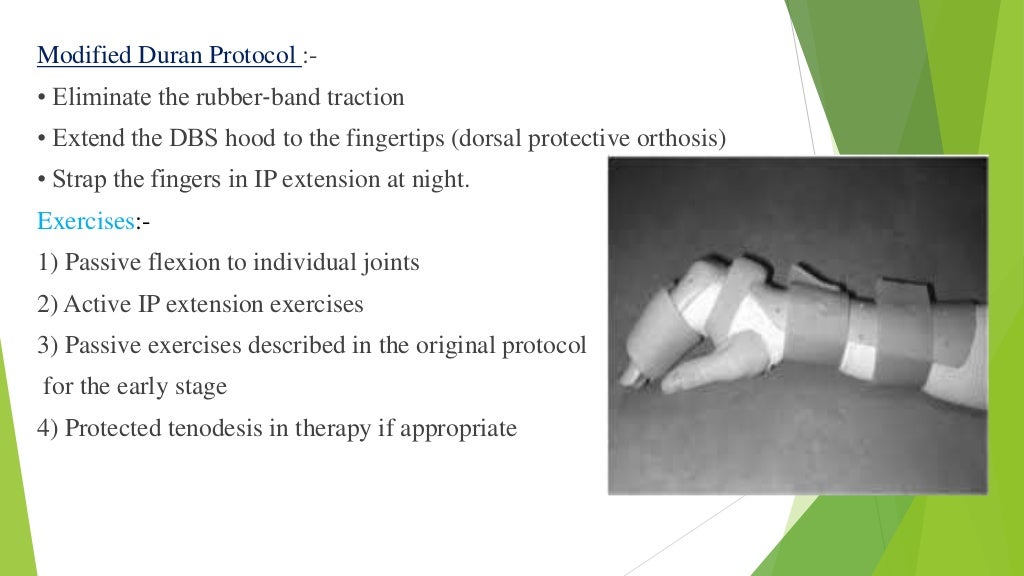 Hand rehabilitation following flexor tendon injuries