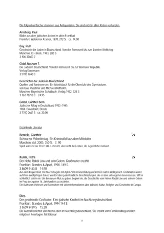 Deutsch-juedische Lebenswelten. Medienliste und Handreichung