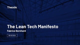 Hands-on Agile #65: The Lean Tech Manifesto with Fabrice Bernhard | PDF