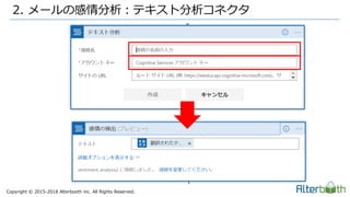 Copyright &copy; 2015-2018 Alterbooth inc. All Rights Reserved.
2. メールの感情分析：テキスト分析コネクタ
 