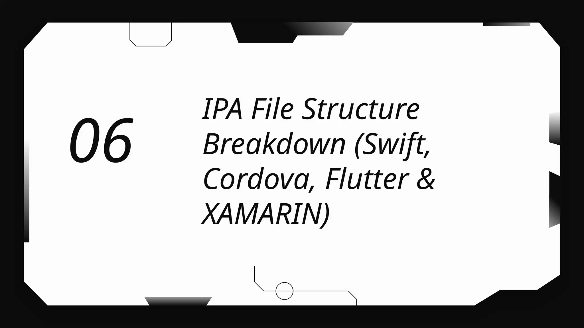 IPA File Structure
Breakdown (Swift,
Cordova, Flutter &
XAMARIN)
06
 