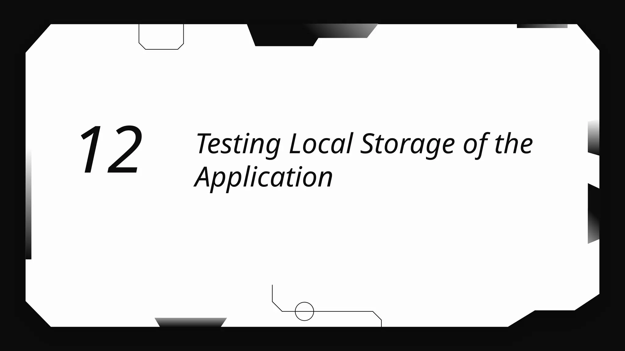 Testing Local Storage of the
Application
12
 