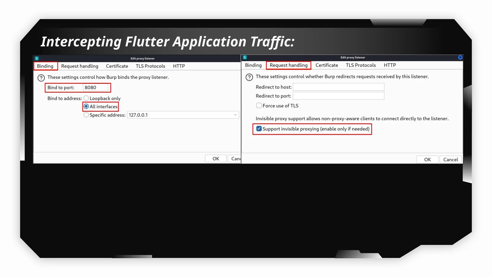 Intercepting Flutter Application Traffic:
 
