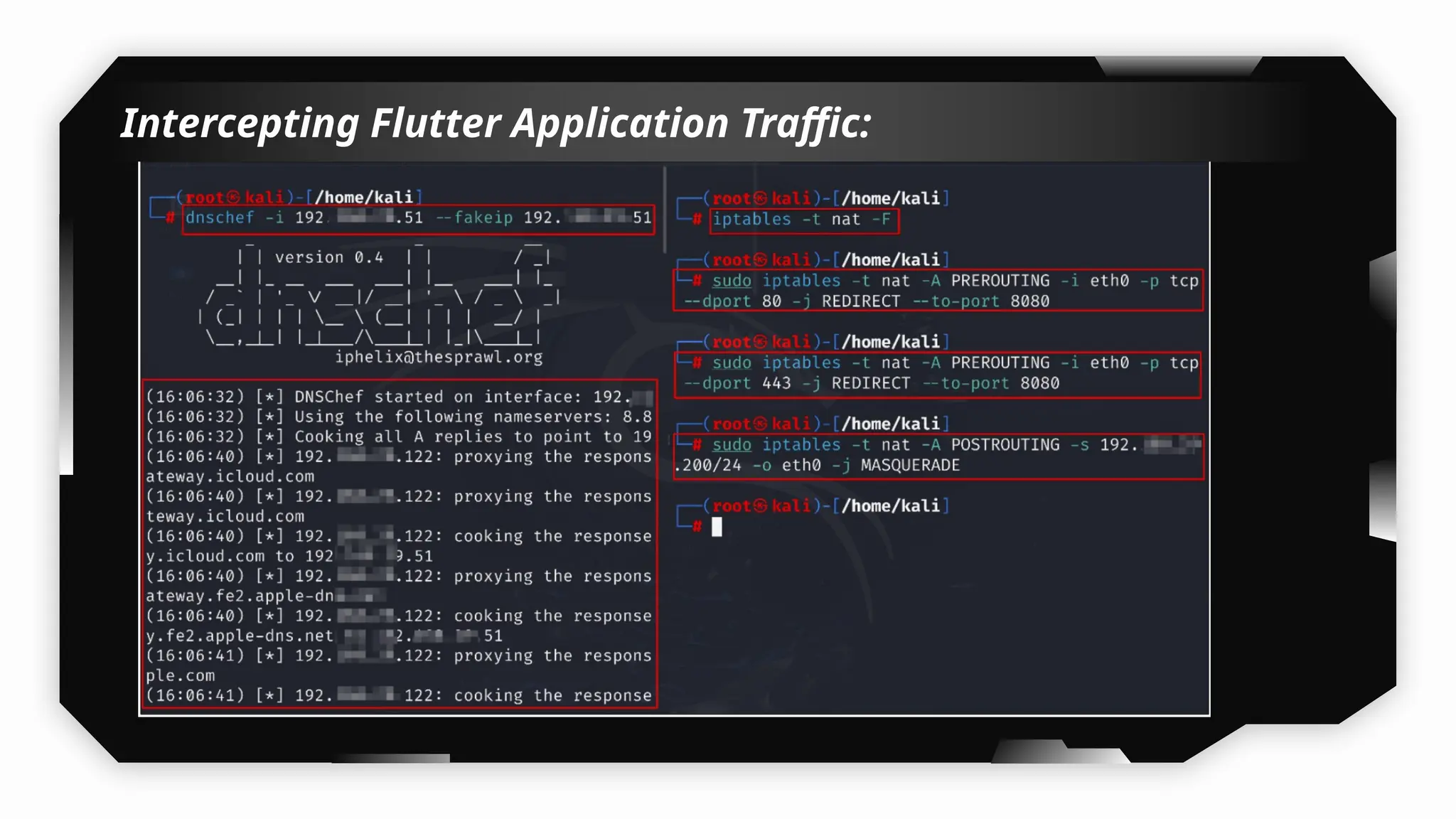 Intercepting Flutter Application Traffic:
 