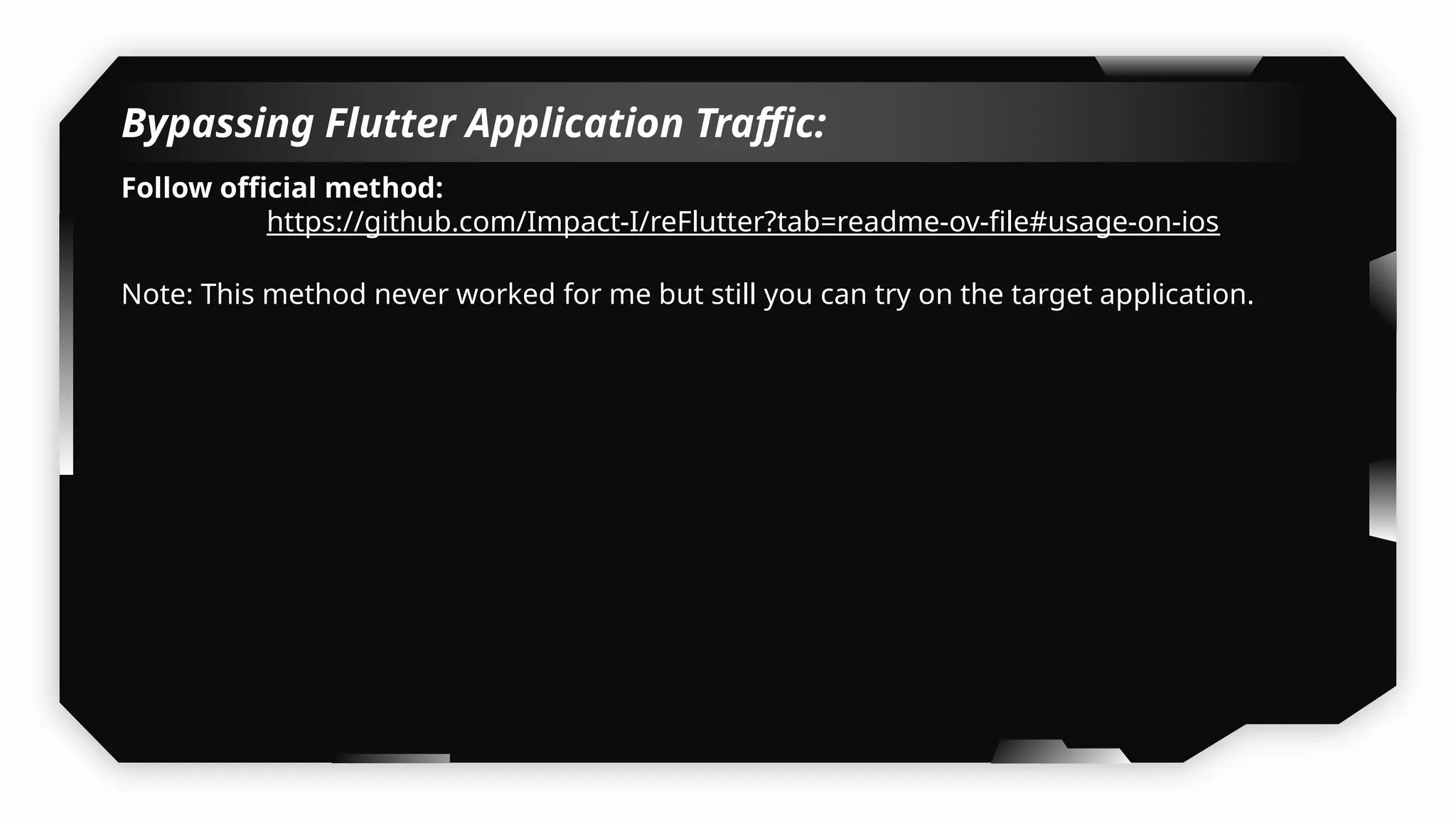 Bypassing Flutter Application Traffic:
Follow official method:
https://github.com/Impact-I/reFlutter?tab=readme-ov-file#usage-on-ios
Note: This method never worked for me but still you can try on the target application.
 