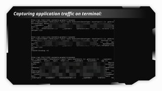 Capturing application traffic on terminal:
 