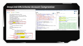 DeepLink/URLScheme Account Compromise:
 