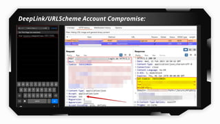 DeepLink/URLScheme Account Compromise:
 