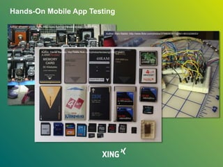 Hands-On Mobile App Testing
Author: amateur_photo_bore, http://www.flickr.com/photos/andresv/233667770/
Author: Rain Rabbit, http://www.flickr.com/photos/37996583811@N01/8033259053/
Author, Daniel Sancho, http://www.flickr.com/photos/teclasorg/2852716491/
 