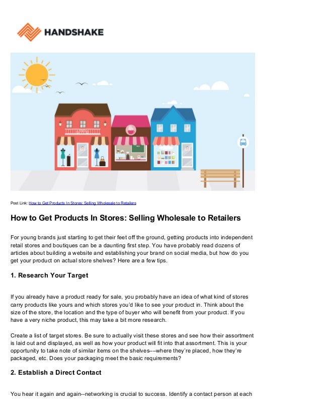 How to Get Products In Stores Selling Wholesale to Retailers