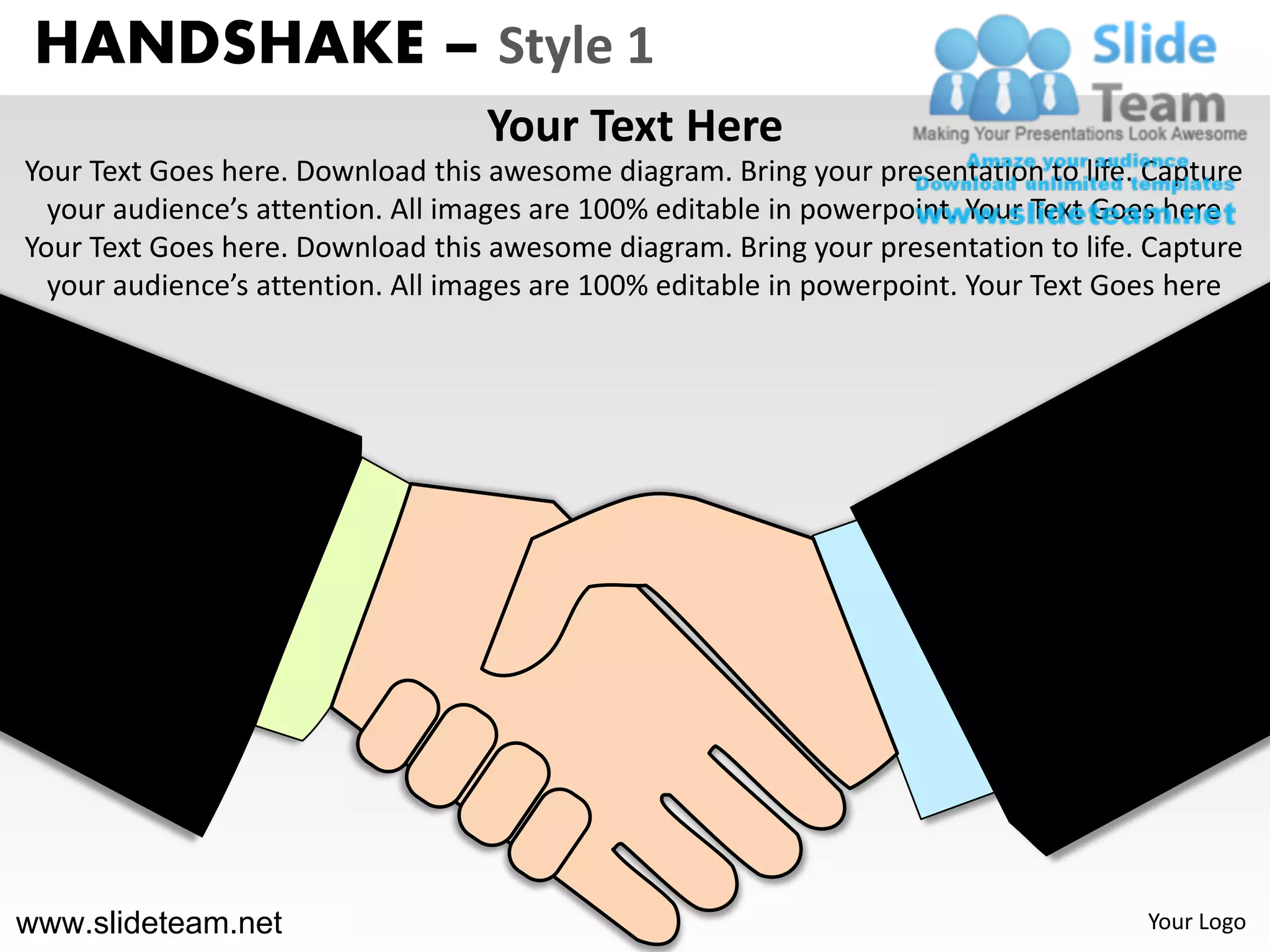 Handshake design 1 powerpoint templates. | PPT