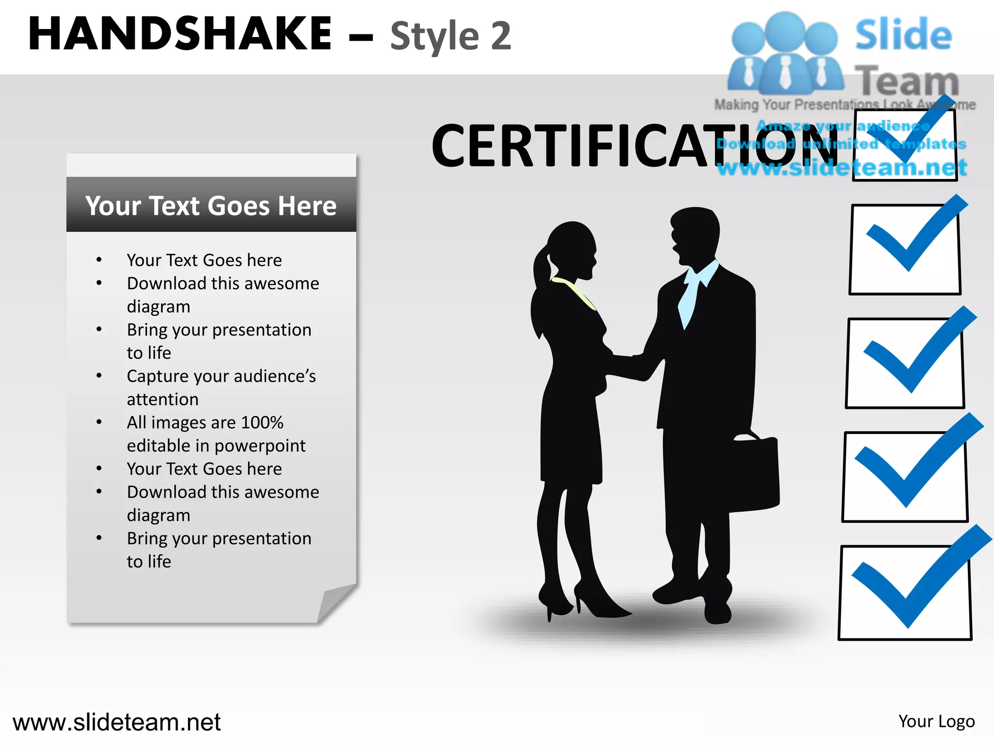 Handshake design 2 powerpoint templates. | PDF