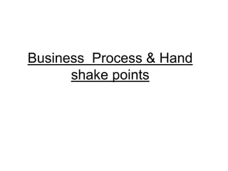 Business Process & Hand
shake points
 