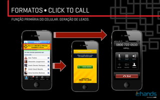 FORMATOS ∫ CLICK TO CALL
FUNÇÃO PRIMÁRIA DO CELULAR. GERAÇÃO DE LEADS.
 
