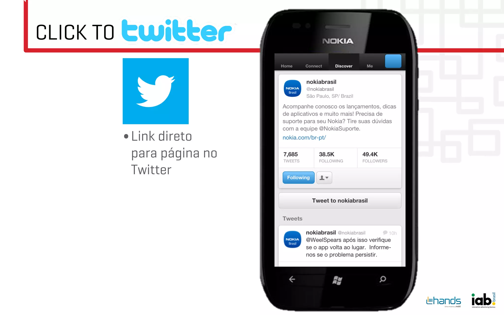 CLICK TO



           • Link direto
             para página no
             Twitter
 