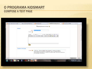 O programa KidSmartCompose a textpage