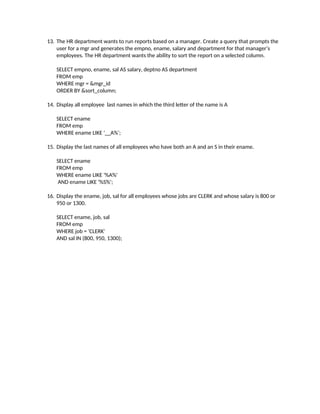 Hands on Assignment for retrieving data using the SQL SELECT statement.docx