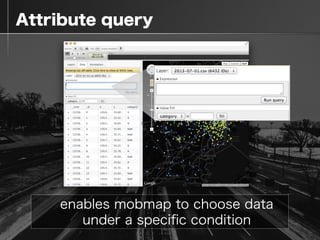  Attribute query
enables mobmap to choose data
under a speciﬁc condition
 