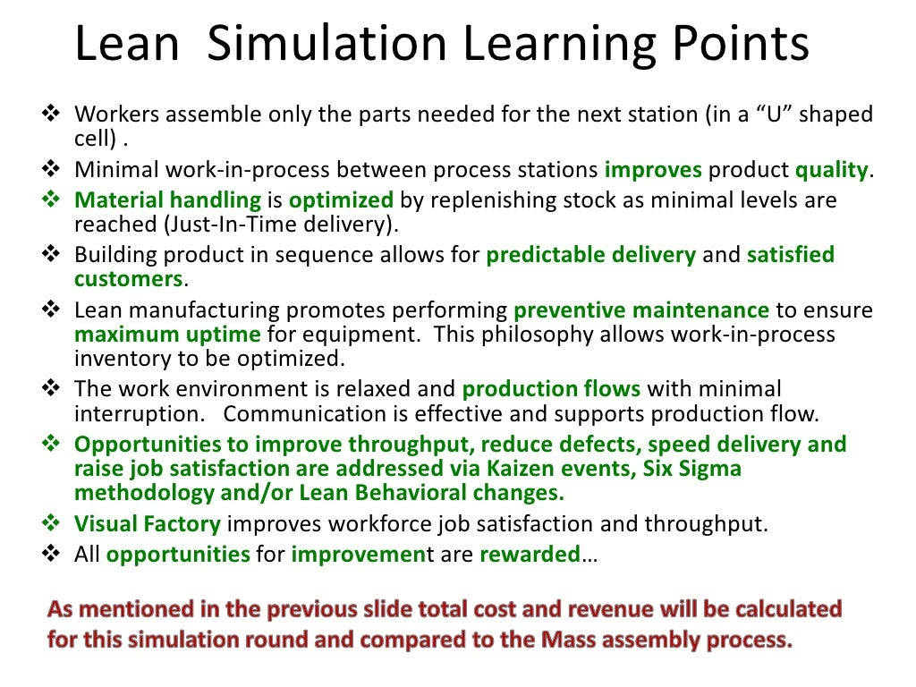 Hands On Simulation And Learning Points