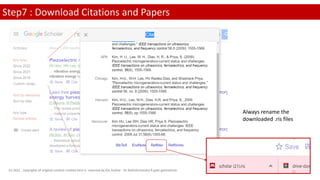 Step7 : Download Citations and Papers
Always rename the
downloaded .ris files
(c) 2022 . copyrights of original content created here is reserved by the Author - Dr.Rathishchandra R gatti gattirathish 15
 