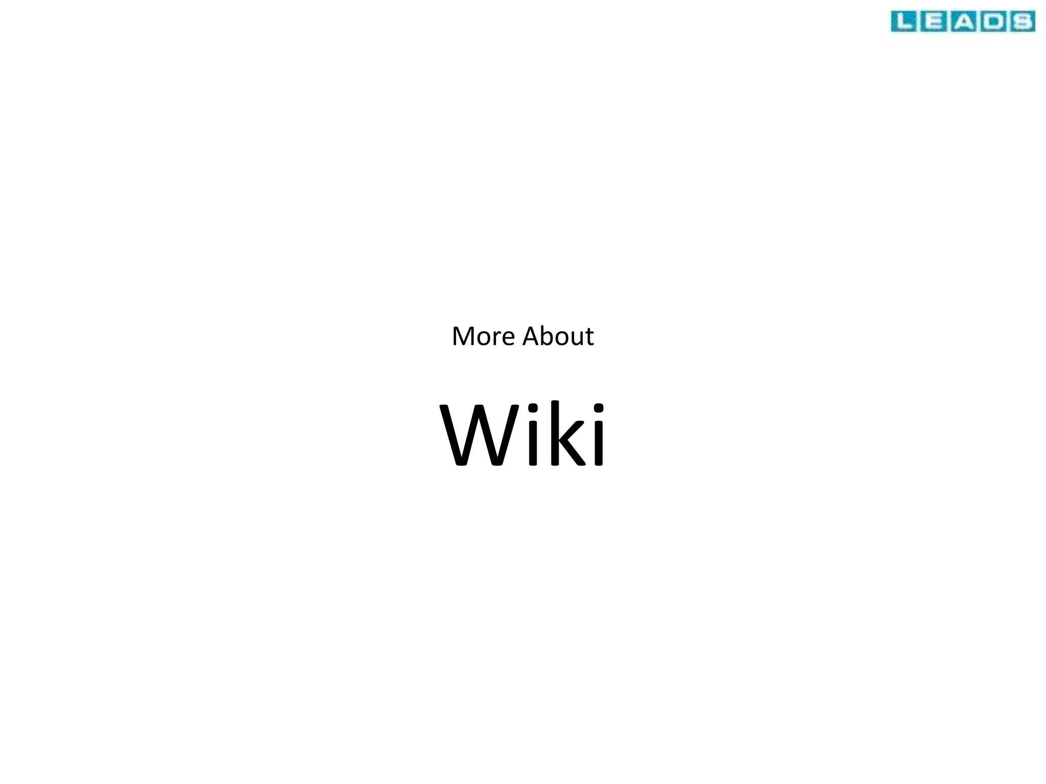 More About
Wiki
 