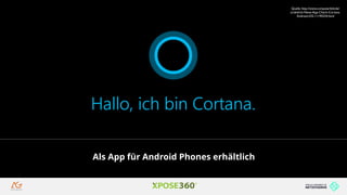 Hands on SEO in Zeiten der Sprachsuche
Quelle: http://www.computerbild.de/
artikel/cb-News-App-Check-Cortana-
Android-iOS-11195534.html
Als App für Android Phones erhältlich
…………………………………………………………………………………………………………………………………………………………………………………………………………
 