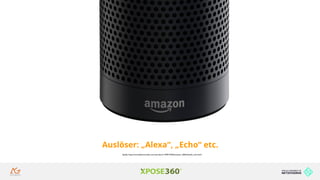 Hands on SEO in Zeiten der Sprachsuche
Quelle: http://www.computerbild.de/
artikel/cb-News-App-Check-Cortana-
Android-iOS-11195534.html
Auslöser: „Alexa“, „Echo“ etc.
Quelle: https://www.bhphotovideo.com/c/product/1187819-REG/amazon_b00x4whp5e_echo.html
 