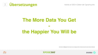 Hands on SEO in Zeiten der SprachsucheÜbersetzungen
The More Data You Get
-
the Happier You Will be
https://medium.com/@ageitgey/machine-learning-is-fun-part-5-language-translation-with-deep-learning-and-the-magic-of-sequences-2ace0acca0aa
 