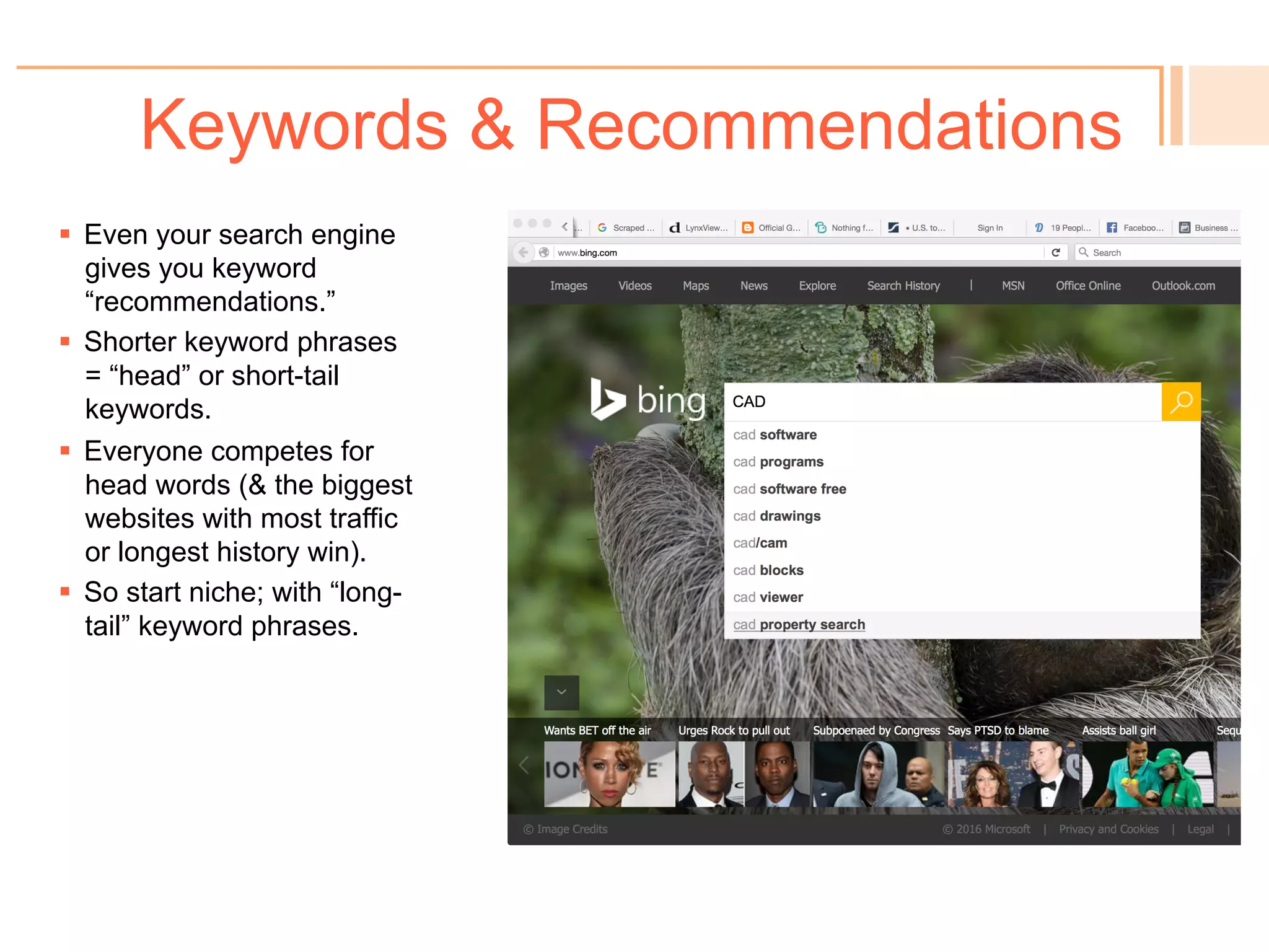 Keywords & Recommendations
! 
 