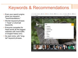 Keywords & Recommendations
! 
 