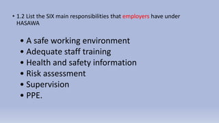 Hasawa Basic Health and Safety in Construction PPT | PPTX
