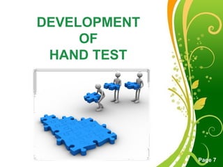 Hand Test Projective Test Uses Objectives | PPTX