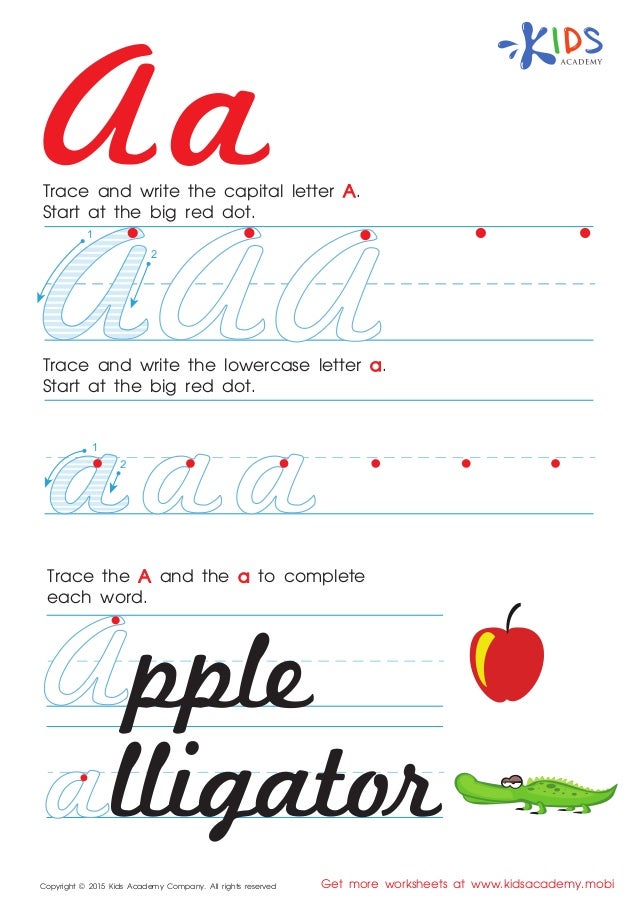 handwriting alphabet worksheets for kids