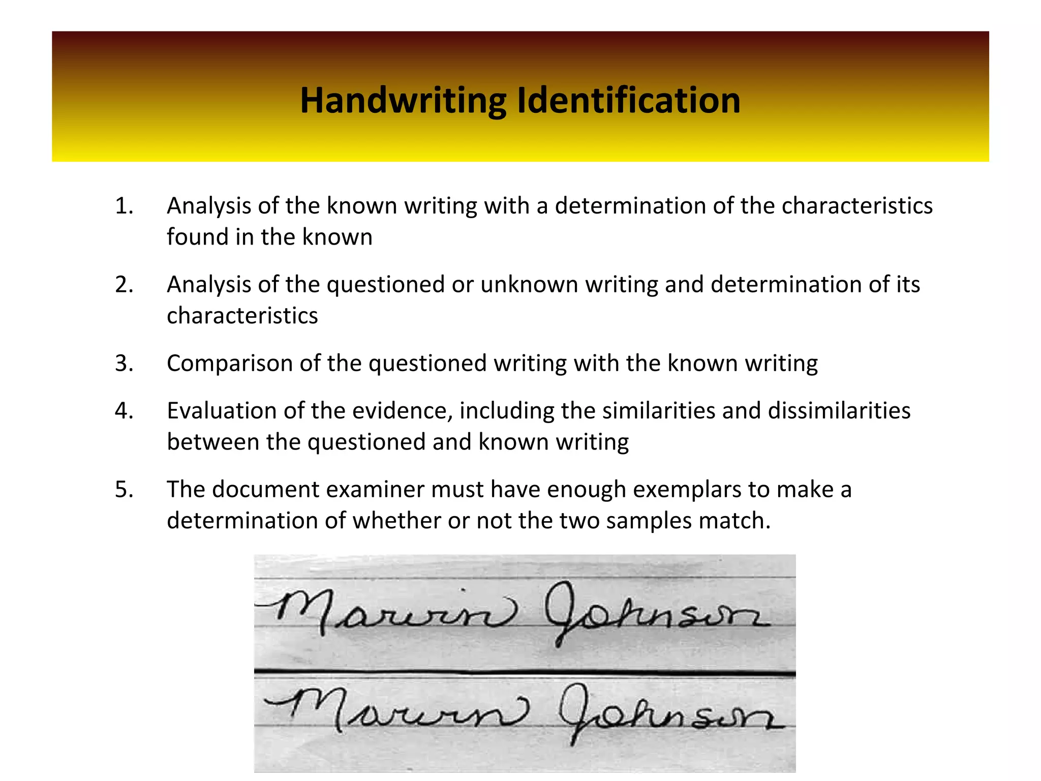 Handwriting and Document Examination | PPT