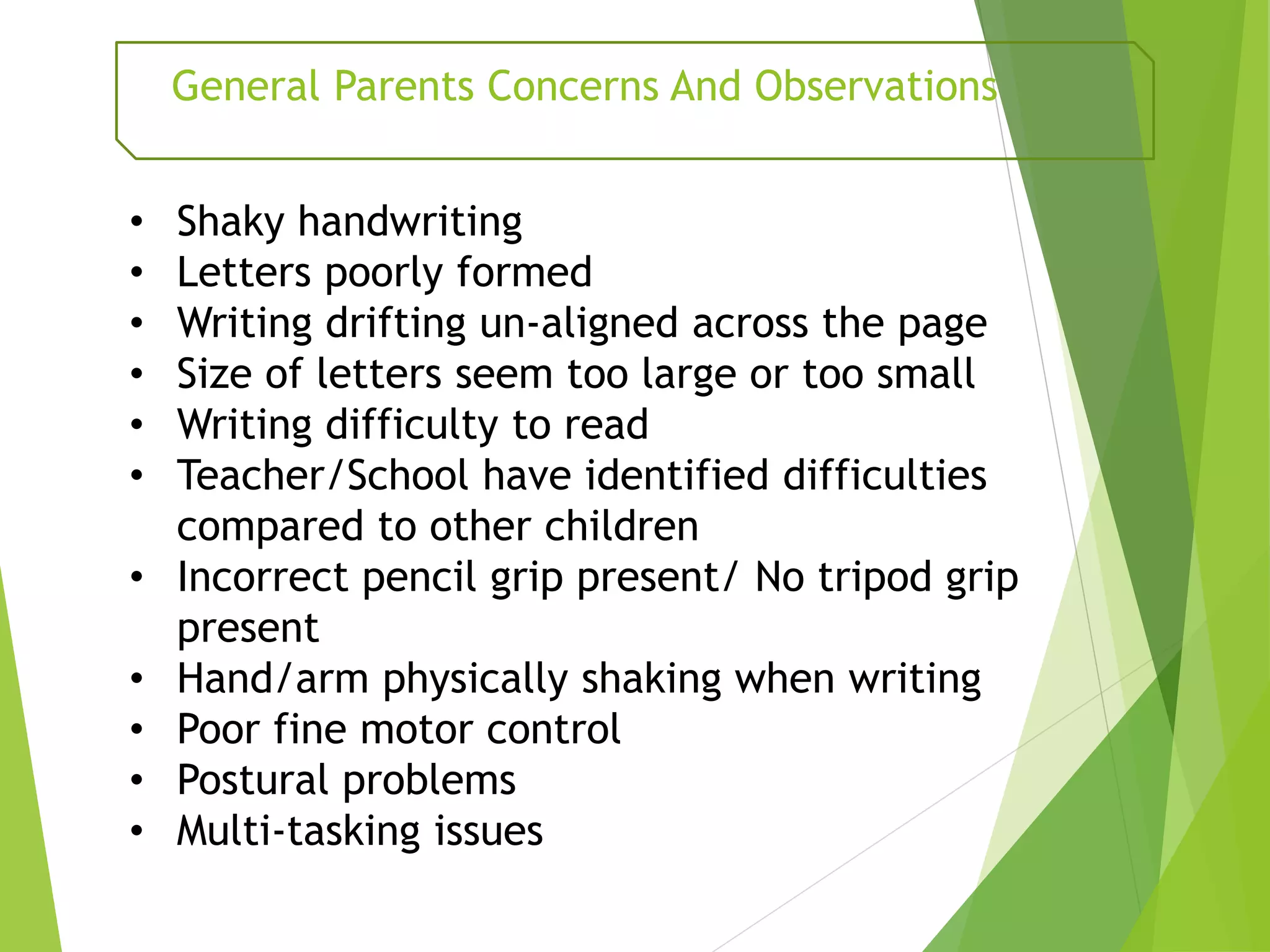Handwriting Issue Handwriting assessment and management no copy | PDF