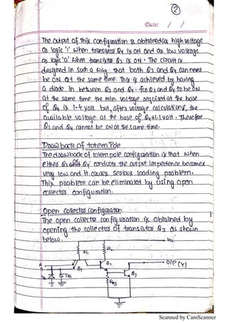 Digital Electronics: Hand Written Notes Logic Families | PDF
