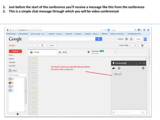 1. Just before the start of the conference you’ll receive a message like this from the conference
2. This is a simple chat message through which you will be video conferenced
 