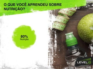 O QUE VOCÊ APRENDEU SOBRE
NUTRIÇÃO?
80%
Nutrição
 