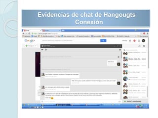 Evidencias de chat de Hangougts
Conexión
 