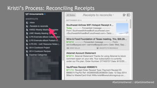 #GetUntethered | @GetUntethered 
Kristi’s Process: Reconciling Receipts 
 
