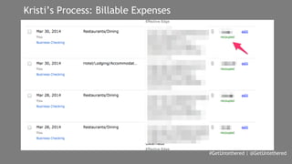 #GetUntethered | @GetUntethered 
Kristi’s Process: Billable Expenses 
 