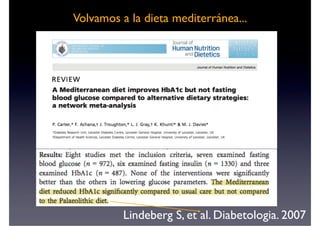 Volvamos a la dieta mediterránea...
Lindeberg S, et al. Diabetologia. 2007
Texto
 