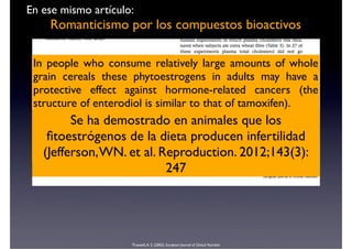 Romanticismo por los compuestos bioactivos
En ese mismo artículo:
In people who consume relatively large amounts of whole
...