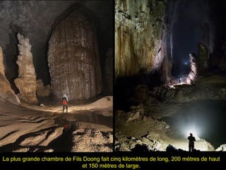 La plus grande chambre de Fils Doong fait cinq kilomètres de long, 200 mètres de haut
et 150 mètres de large.
 