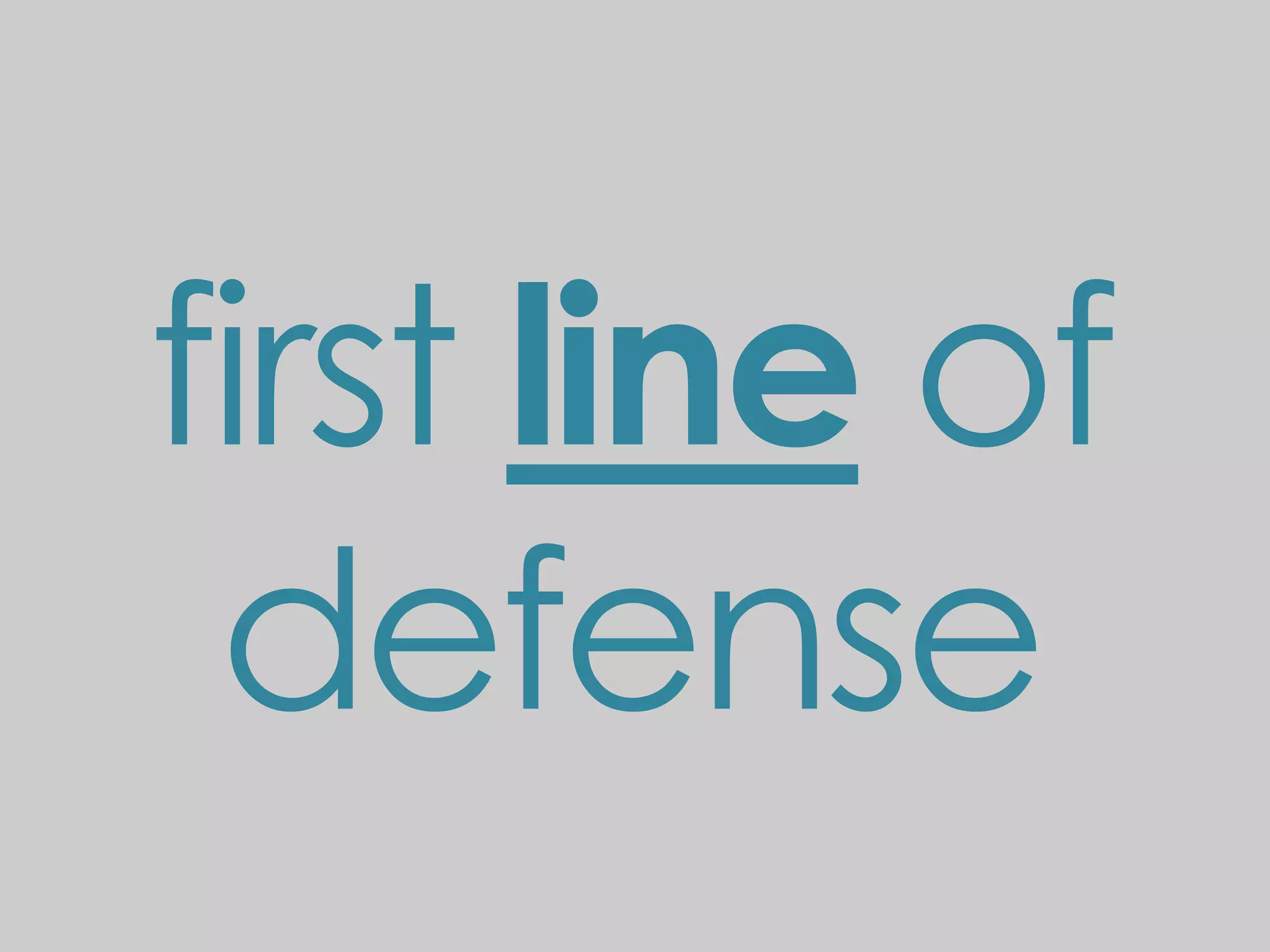first line of
 defense
 