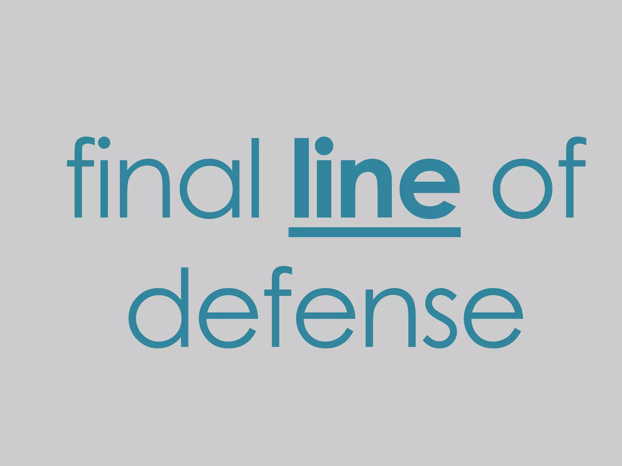 final line of
  defense
 
