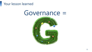 Your lesson learned

Governance =

35

 