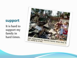 support	It is hard to support my family in hard times.