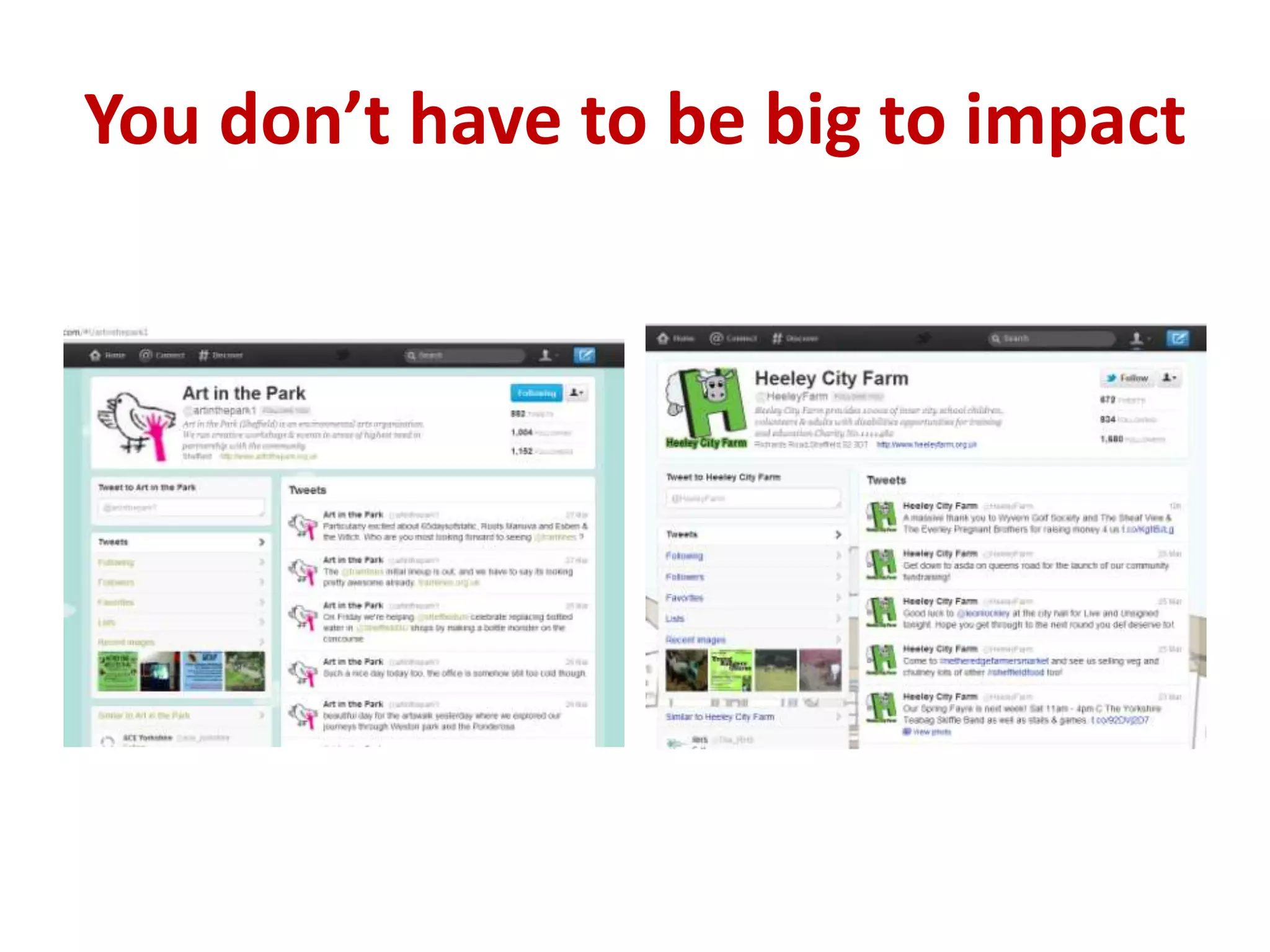 You don’t have to be big to impact
 