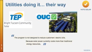 1 
1 
Utilities doing it… their way 
10/2/2014 
“ 
” 
 